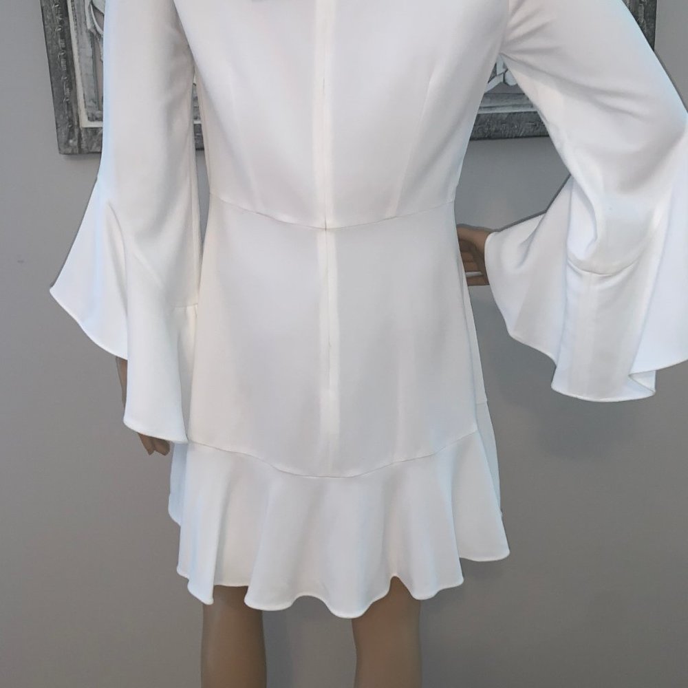 NWT STUNNING A.L.C White Boho Dress w/Bell Sleeves - Picture 4 of 6